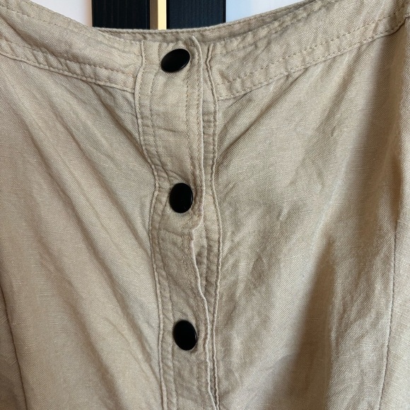 OYSHO Spain linen blend belted blouse top. Size medium - Picture 10 of 16